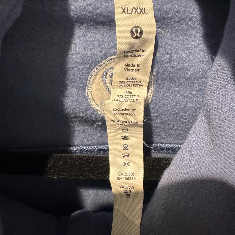 Auth.✅ RARE Lululemon 1/4 Zip Scuba in “Water Drop” Size XXL 💜💙 - Picture 8 of 14
